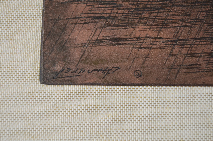 E.T. Hurley Etching Plate-Carew Tower Skyline