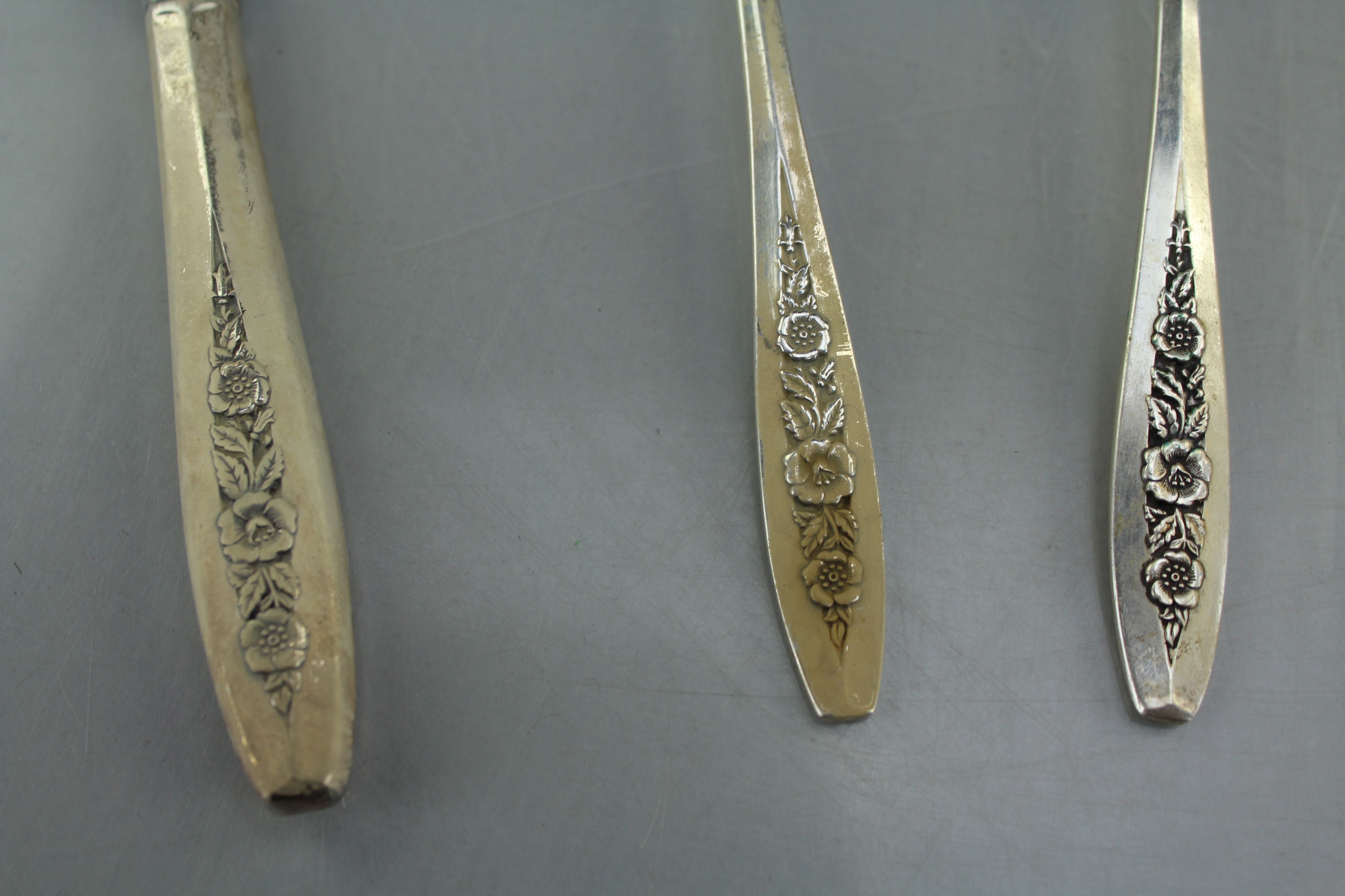 A W.M. Rogers and Son Silverplate Flatware Set in Pine Wooden Box