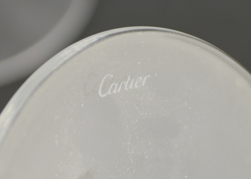Eight Cartier Crystal Tulip-Flared Champagne Flutes