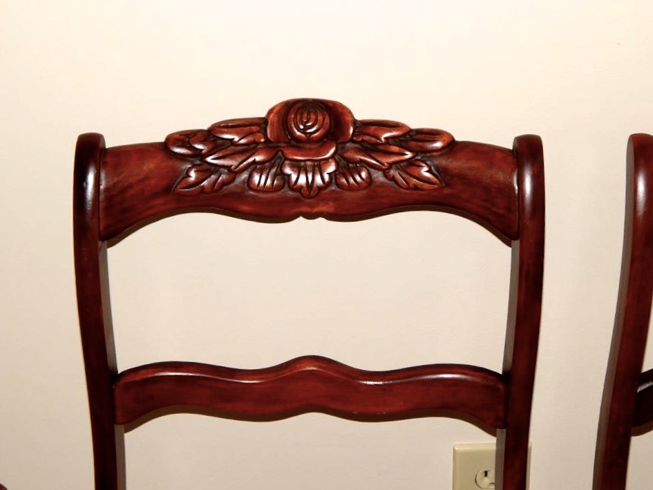 Set of Four Rose Back Mahogany Chairs