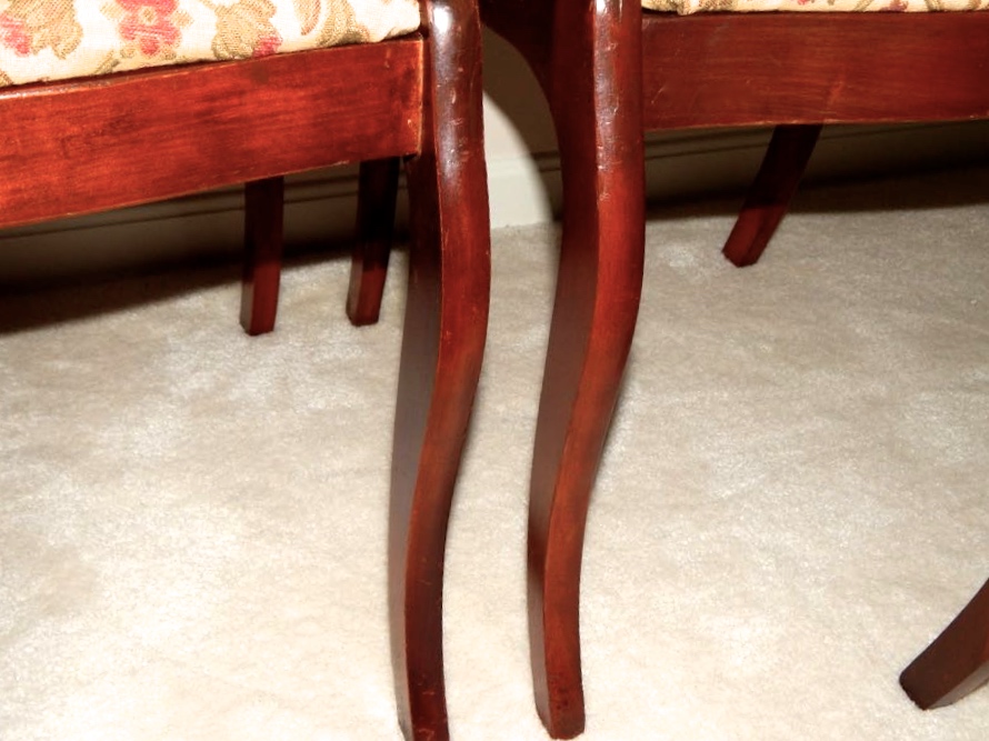 Set of Four Rose Back Mahogany Chairs