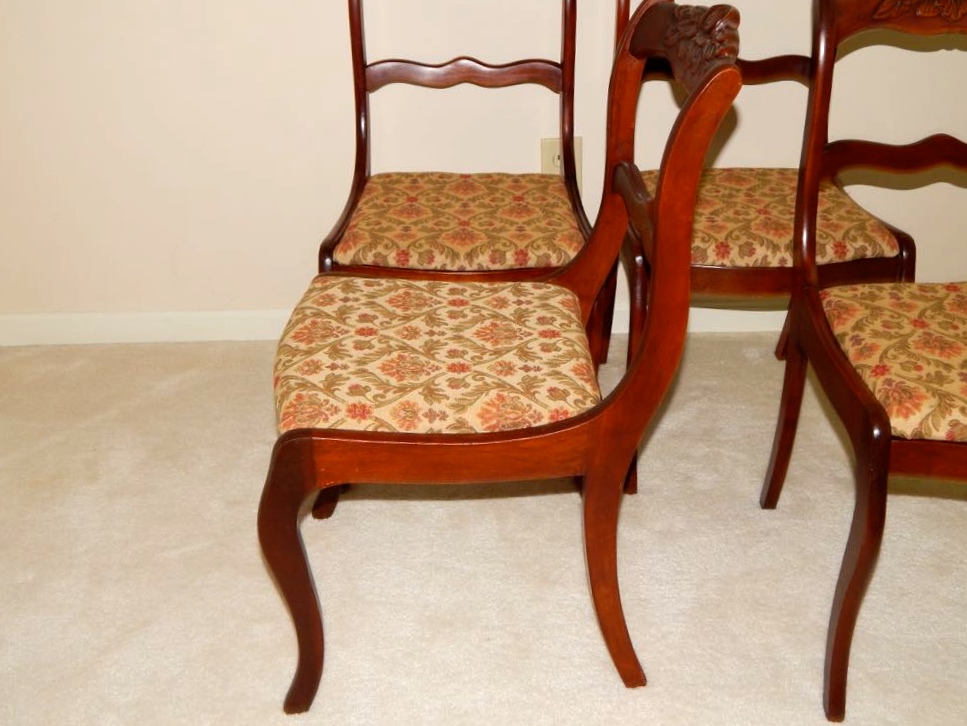 Set of Four Rose Back Mahogany Chairs