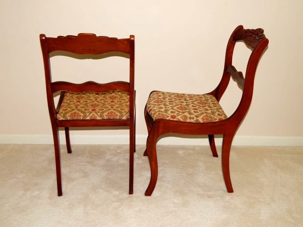 Set of Four Rose Back Mahogany Chairs