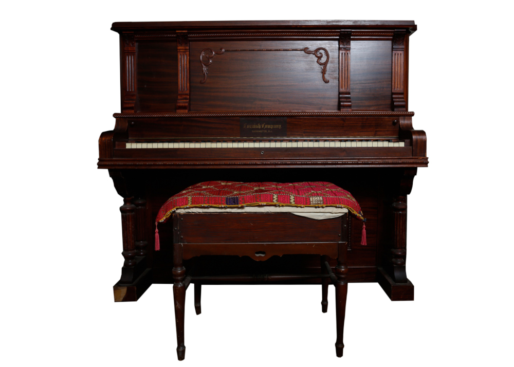 Antique Cornish Company Piano and Seat