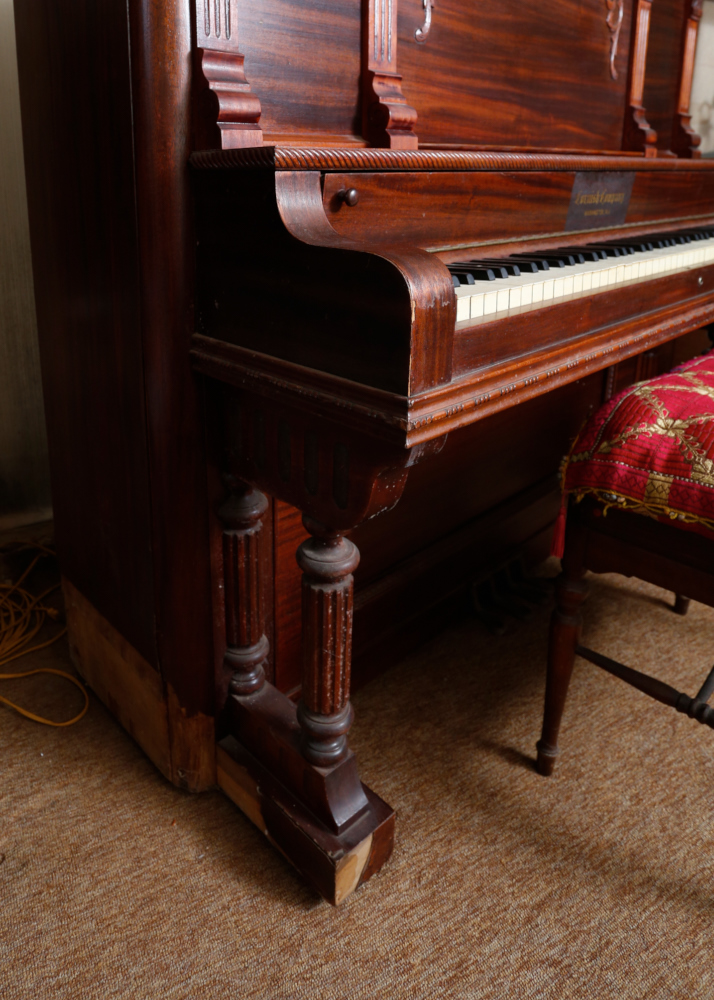 Antique Cornish Company Piano and Seat