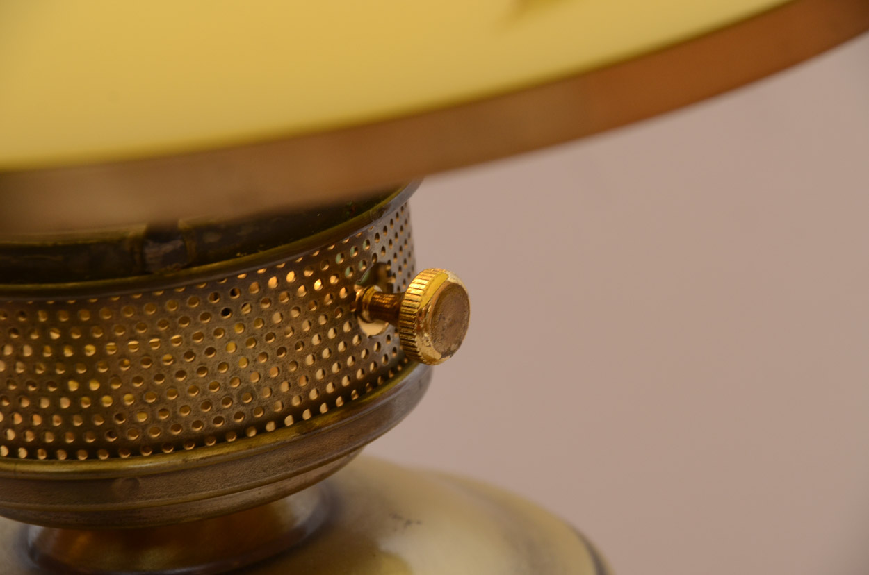 Fenton Glass Vintage Hand-Painted Student Lamp