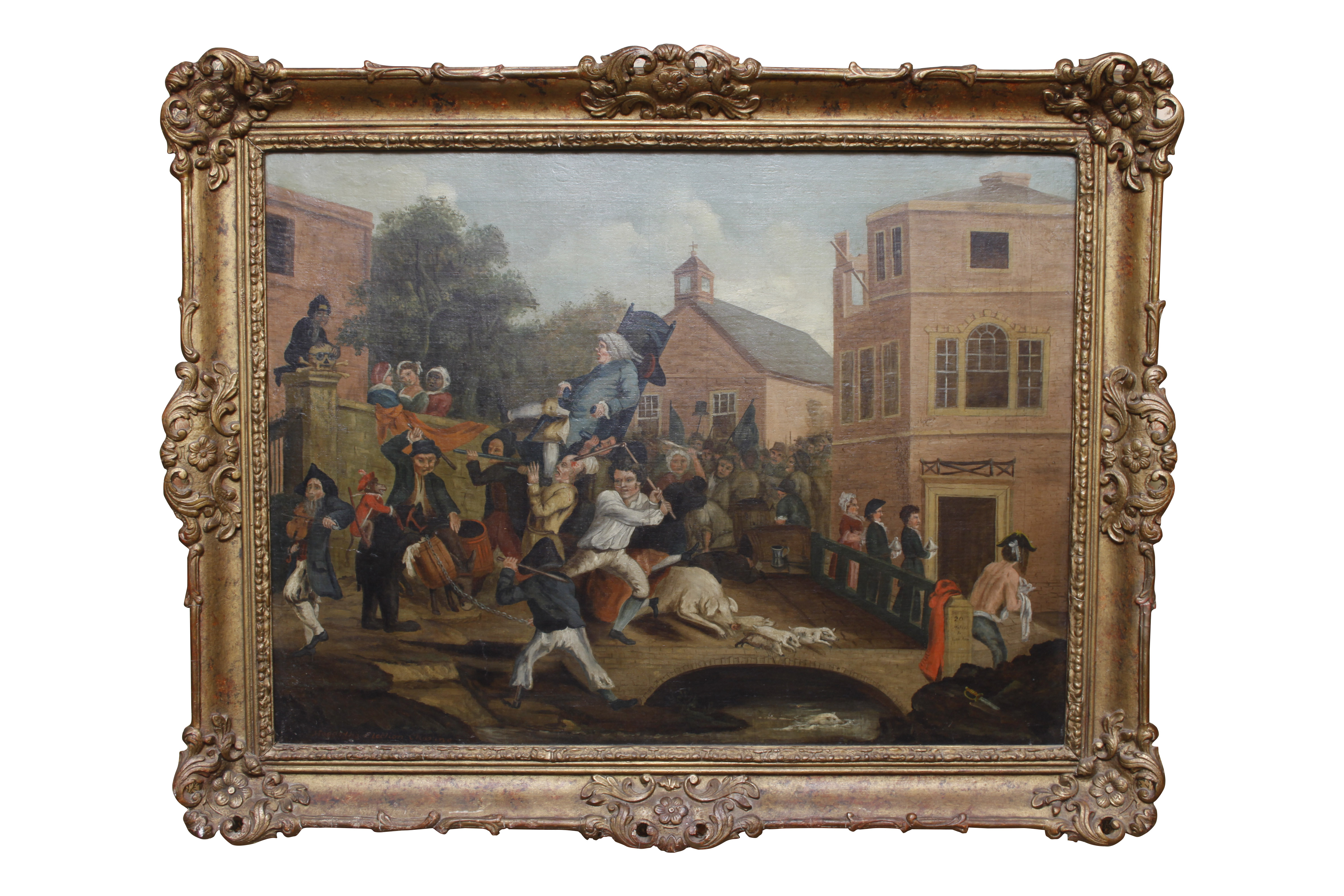 19th Century Copy of Hogarth's "Chairing the Members"