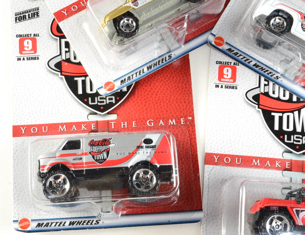 Complete Nine Car Set Matchbox Coca-Cola Football Town USA Cars