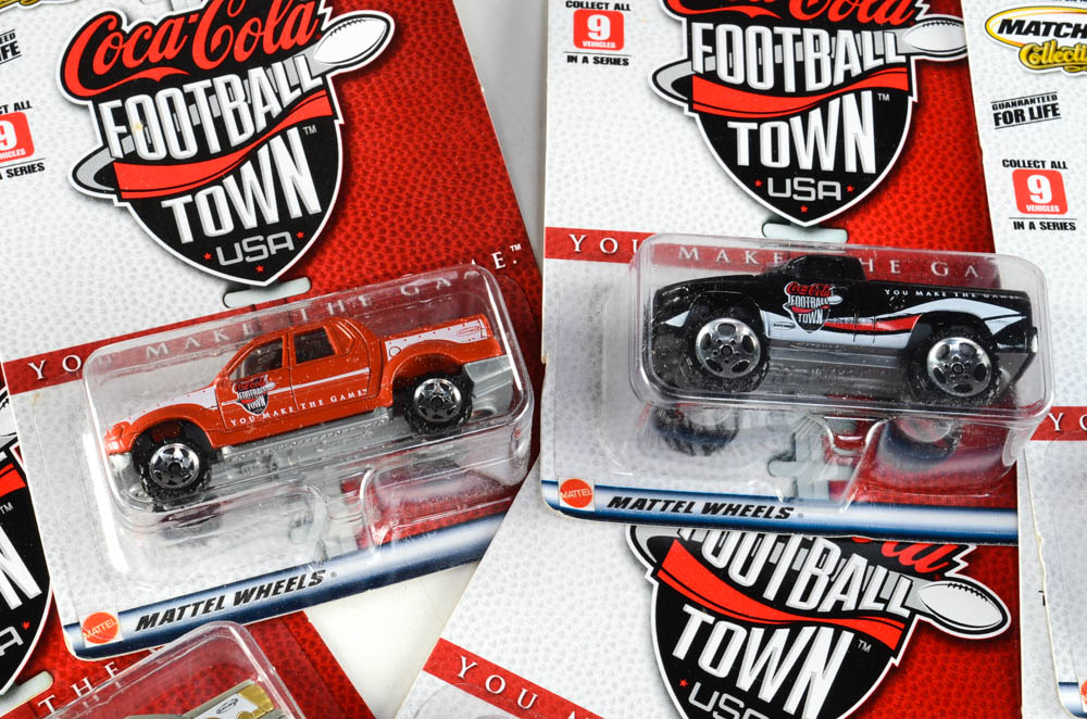 Complete Nine Car Set Matchbox Coca-Cola Football Town USA Cars