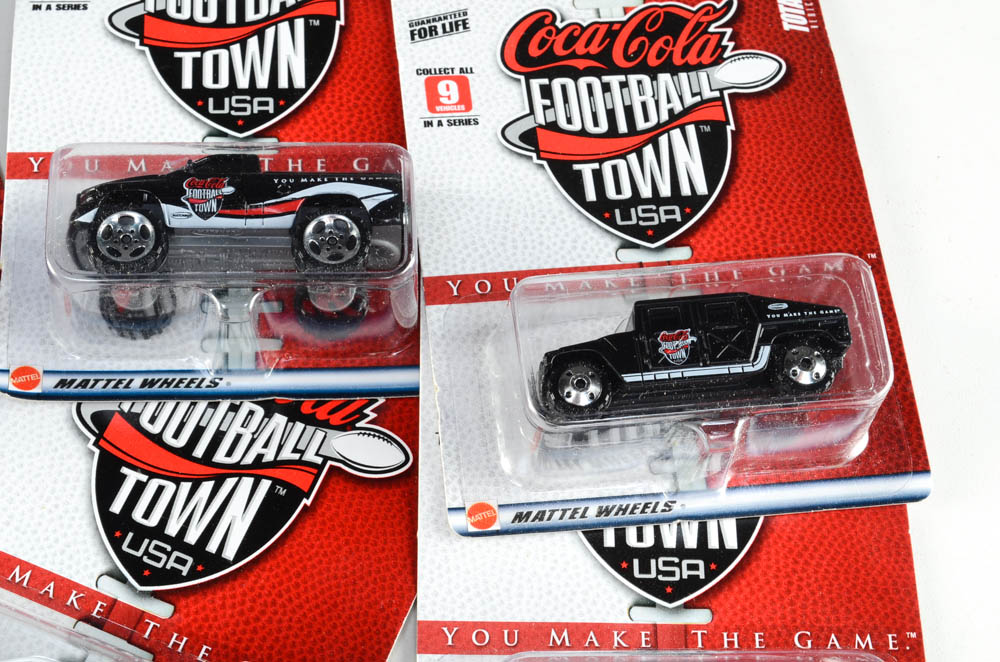 Complete Nine Car Set Matchbox Coca-Cola Football Town USA Cars