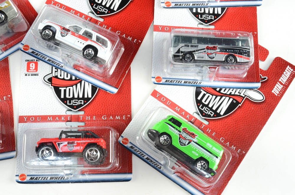 Complete Nine Car Set Matchbox Coca-Cola Football Town USA Cars