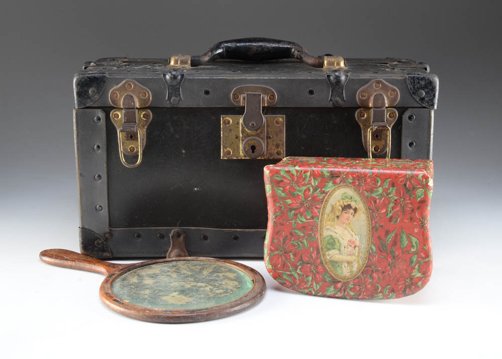 Vanity Suitcase, Shaving Kit and Hand Mirror
