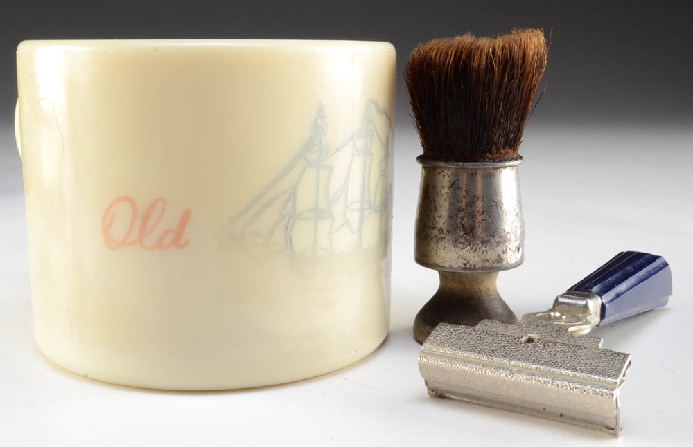 Vanity Suitcase, Shaving Kit and Hand Mirror