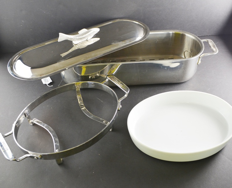 All Clad Fish Poacher and Vegetable Dish