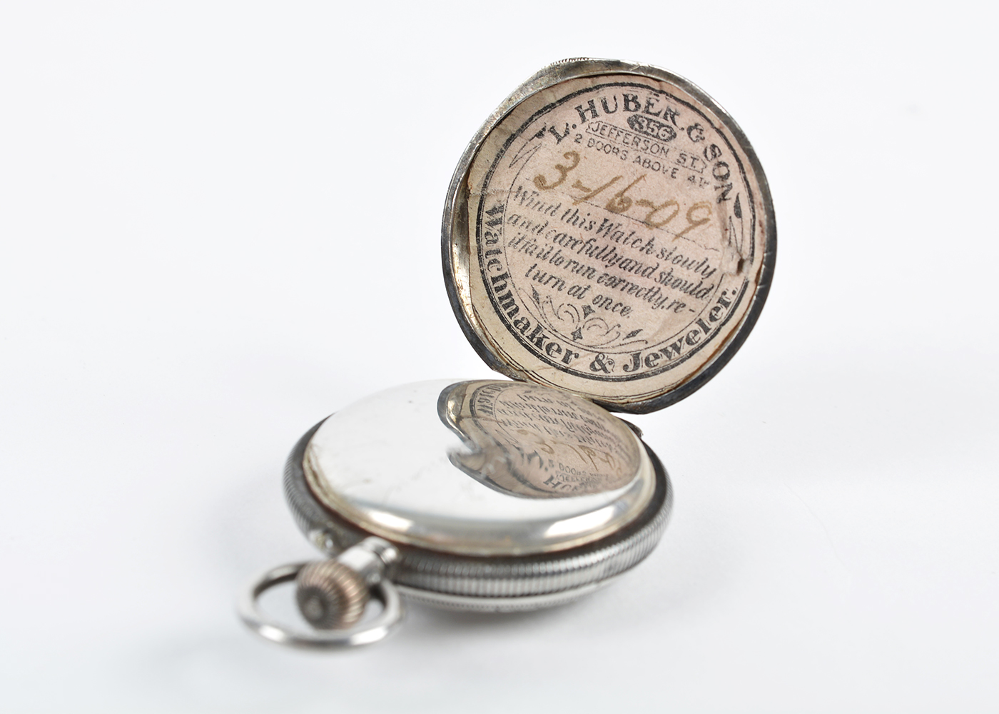 Ladies Sterling Silver Lady Racine Pocket Watch and Hook Pin