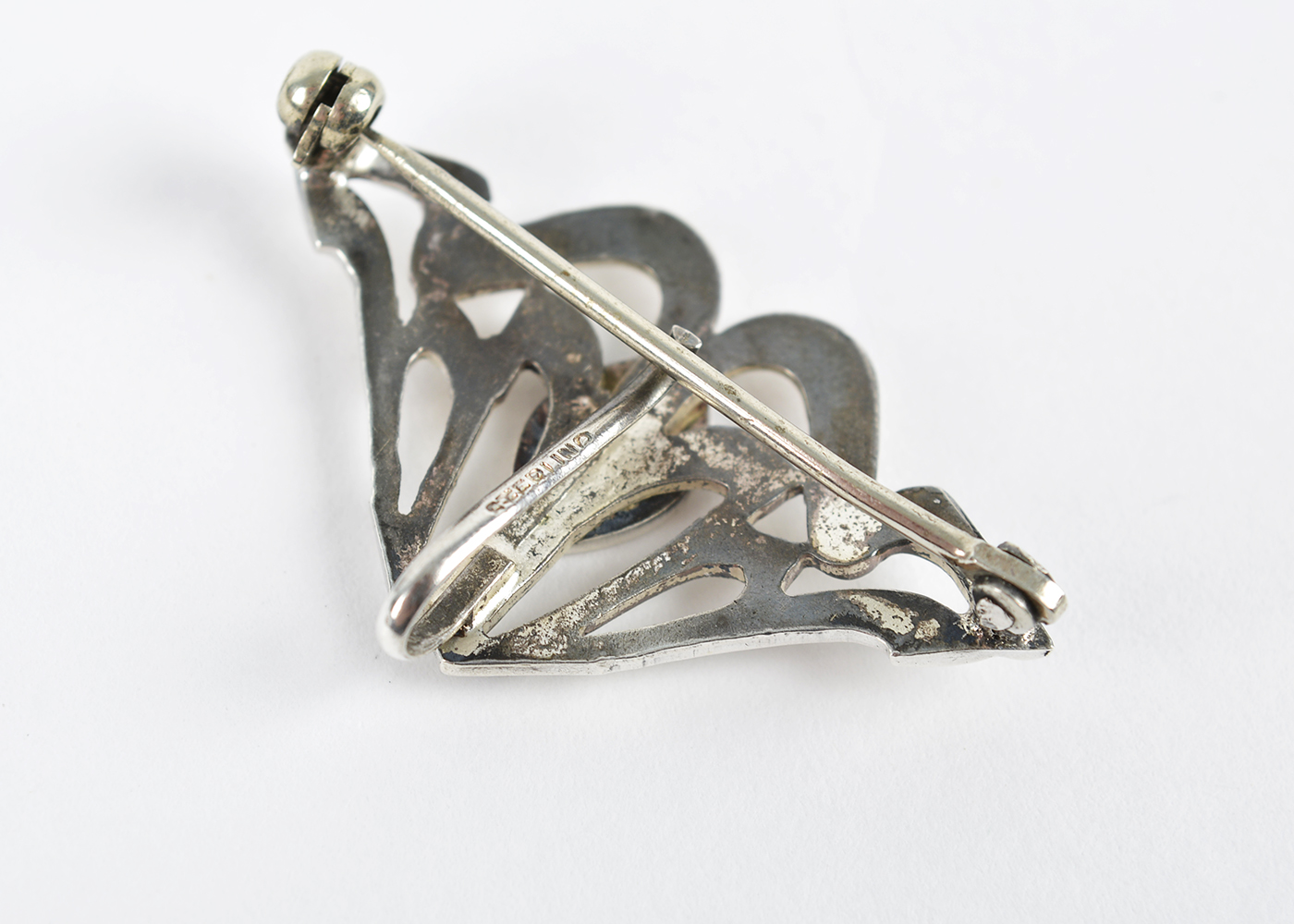 Ladies Sterling Silver Lady Racine Pocket Watch and Hook Pin