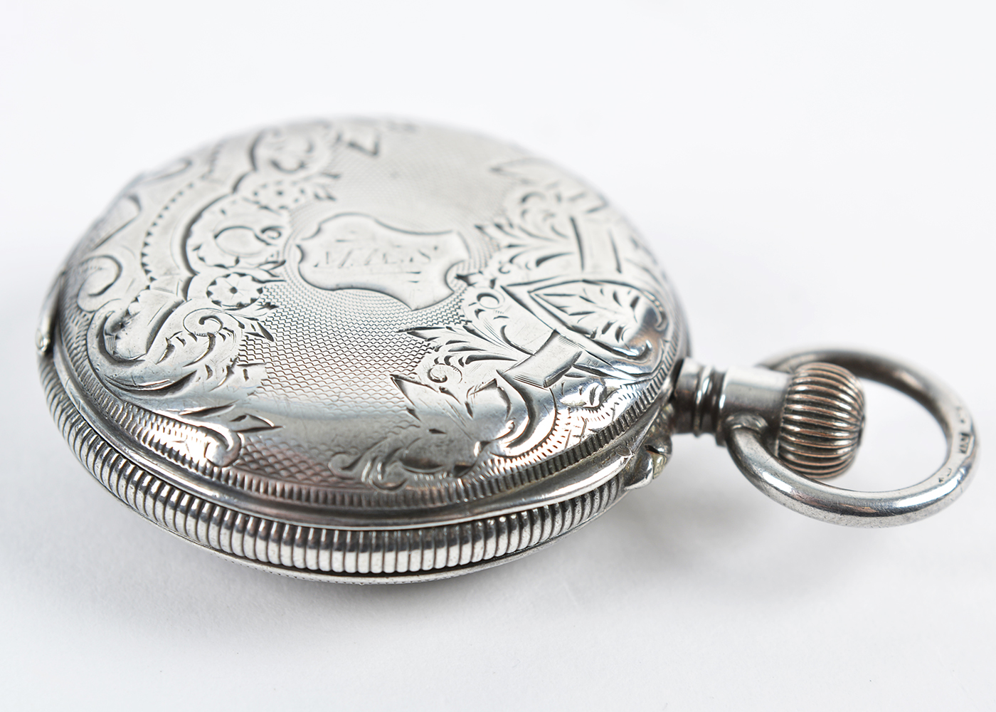 Ladies Sterling Silver Lady Racine Pocket Watch and Hook Pin