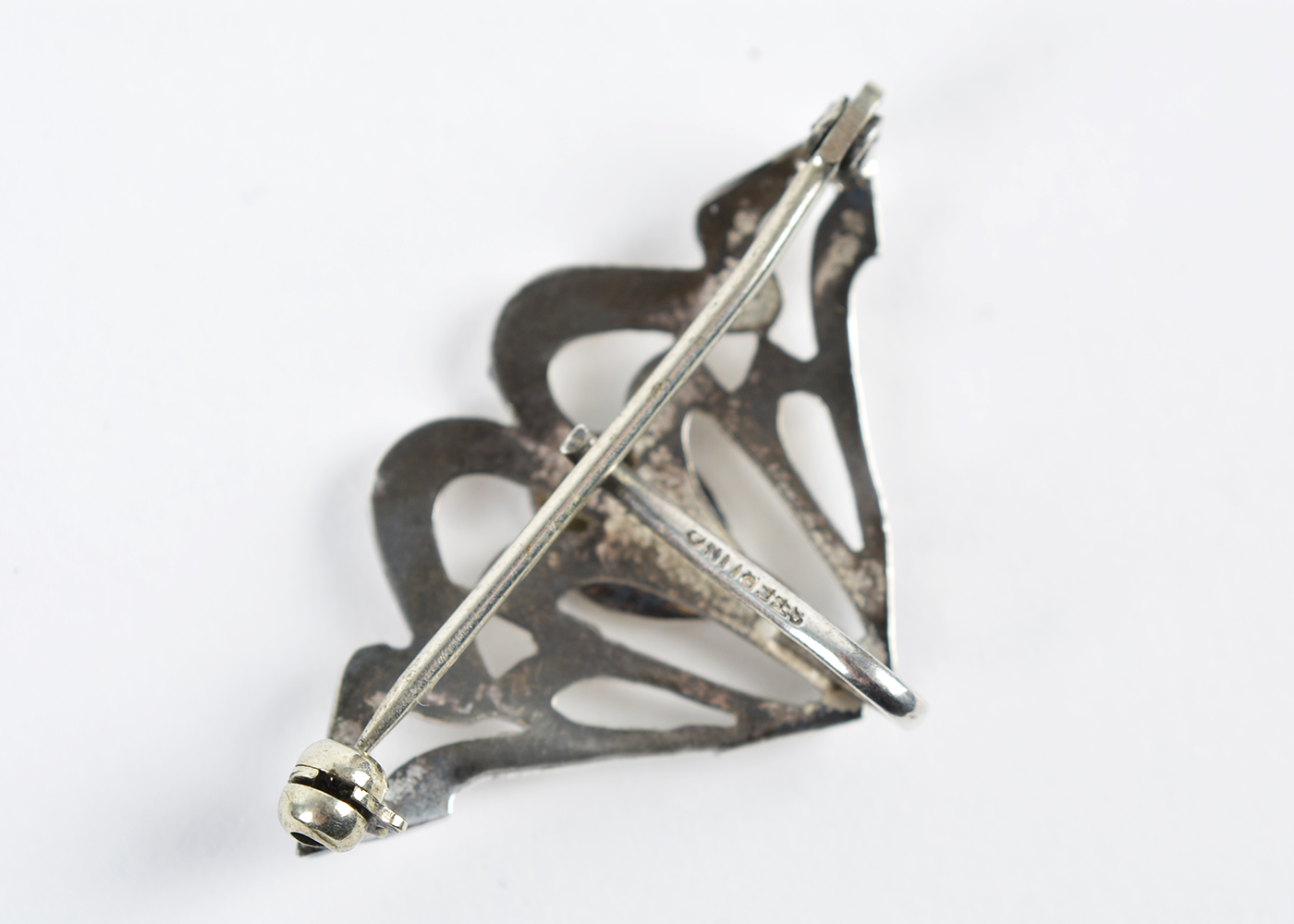 Ladies Sterling Silver Lady Racine Pocket Watch and Hook Pin