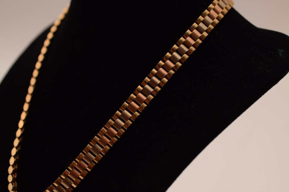 18K Gold Rolex Flat Link Necklace