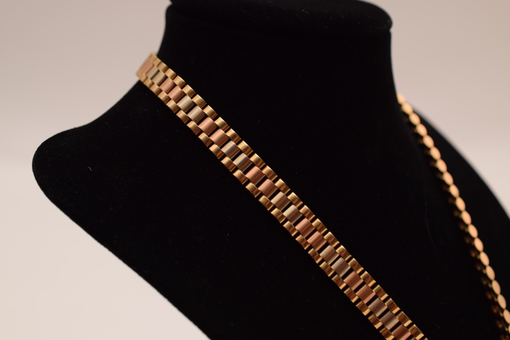 18K Gold Rolex Flat Link Necklace