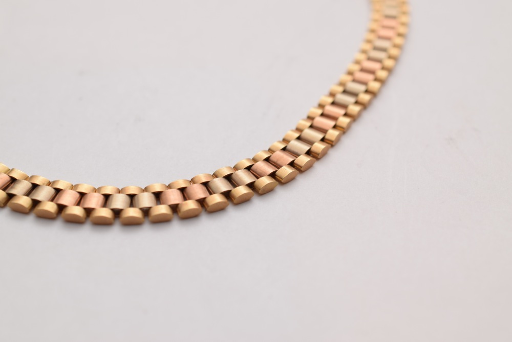 18K Gold Rolex Flat Link Necklace