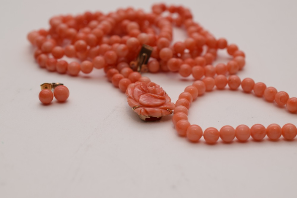 Faux Coral Jewelry Set
