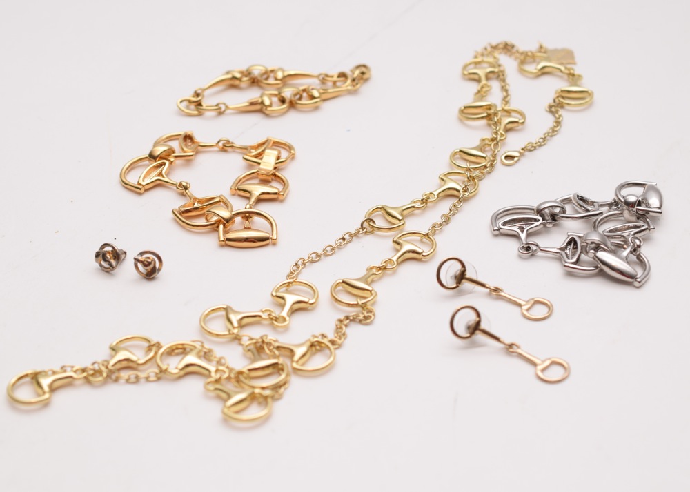 Collection of Silver and Gold Toned Horse Themed Costume Jewelry