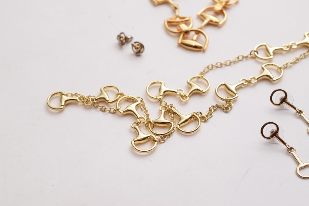 Collection of Silver and Gold Toned Horse Themed Costume Jewelry