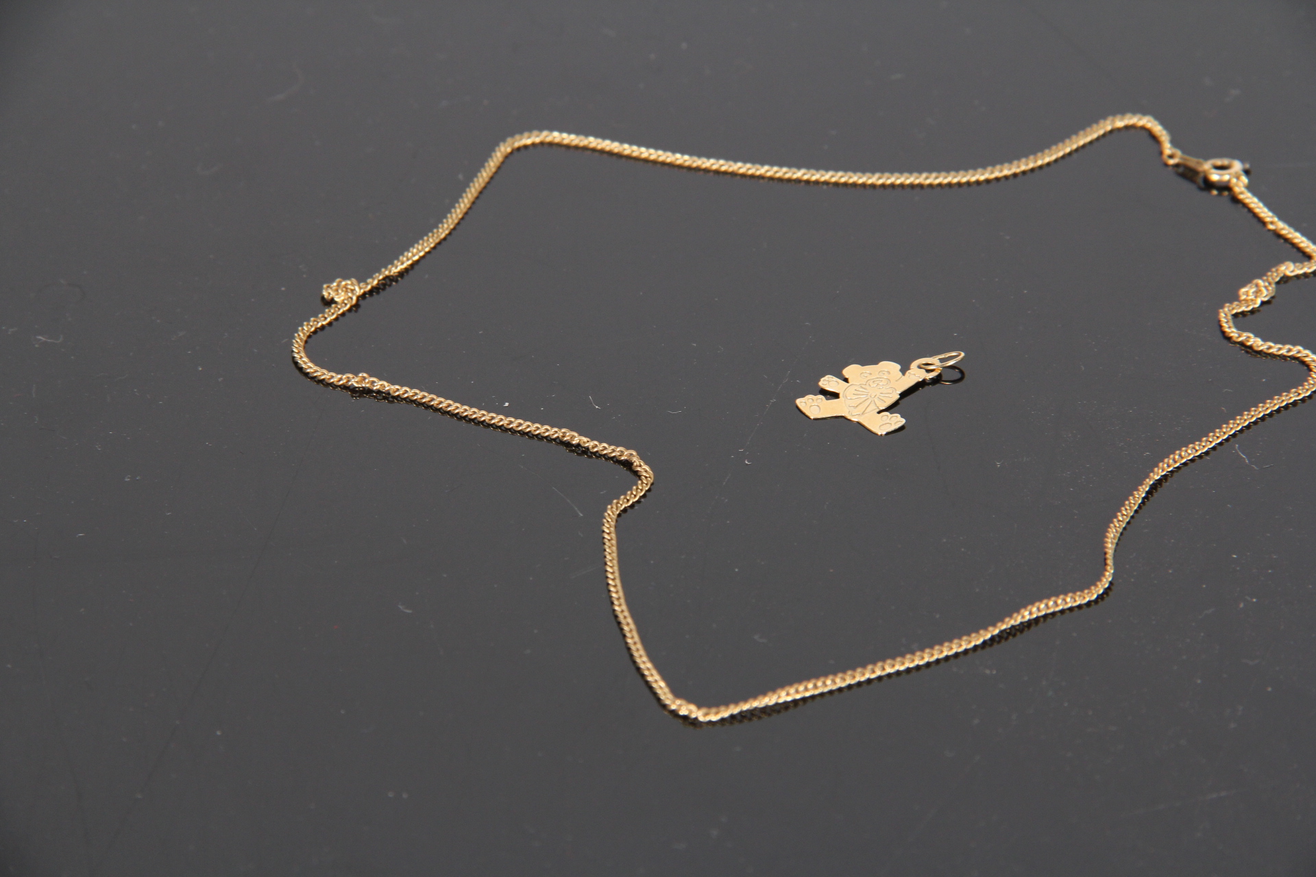 14 K Gold Chains and Charm