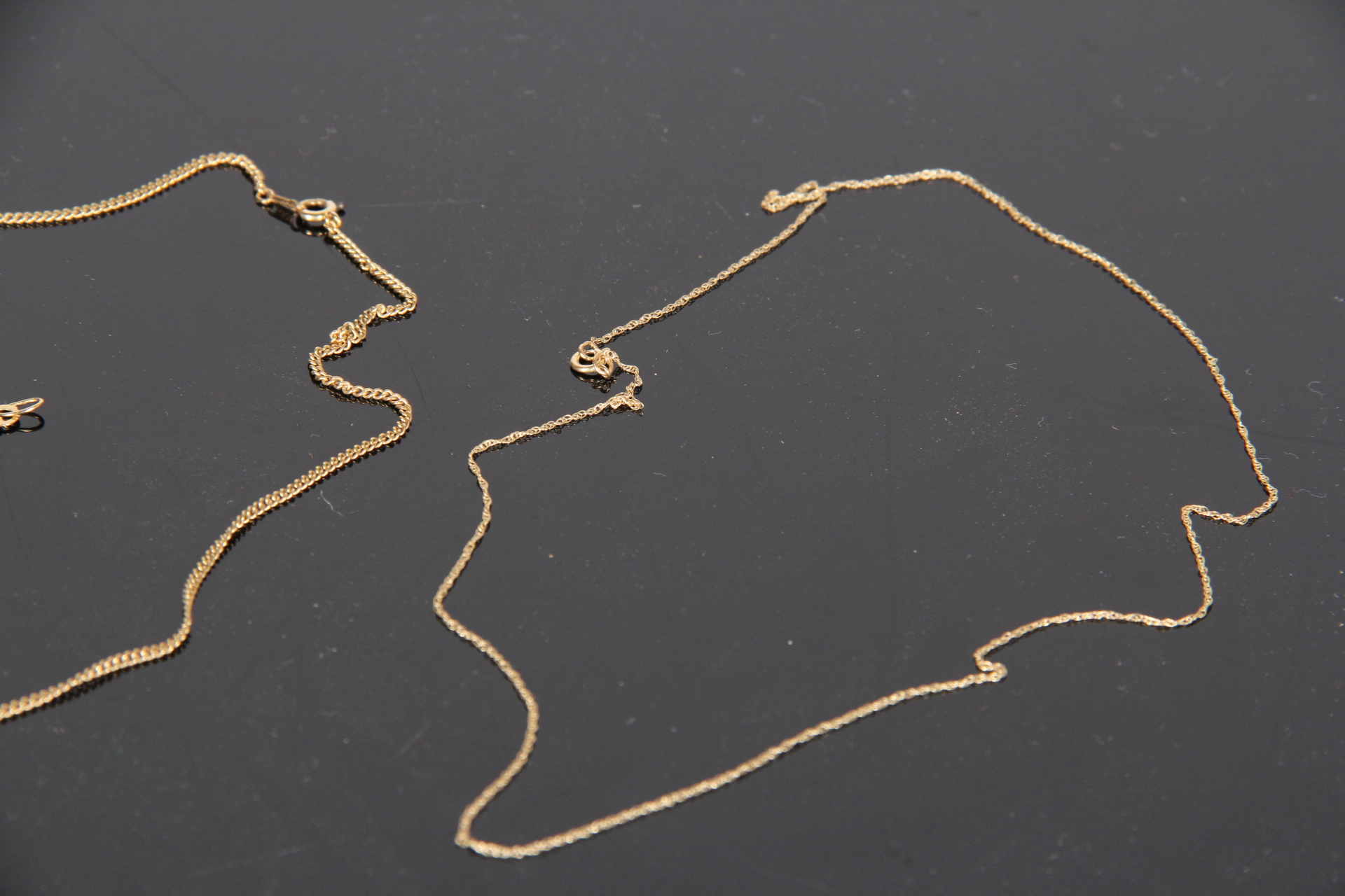 14 K Gold Chains and Charm