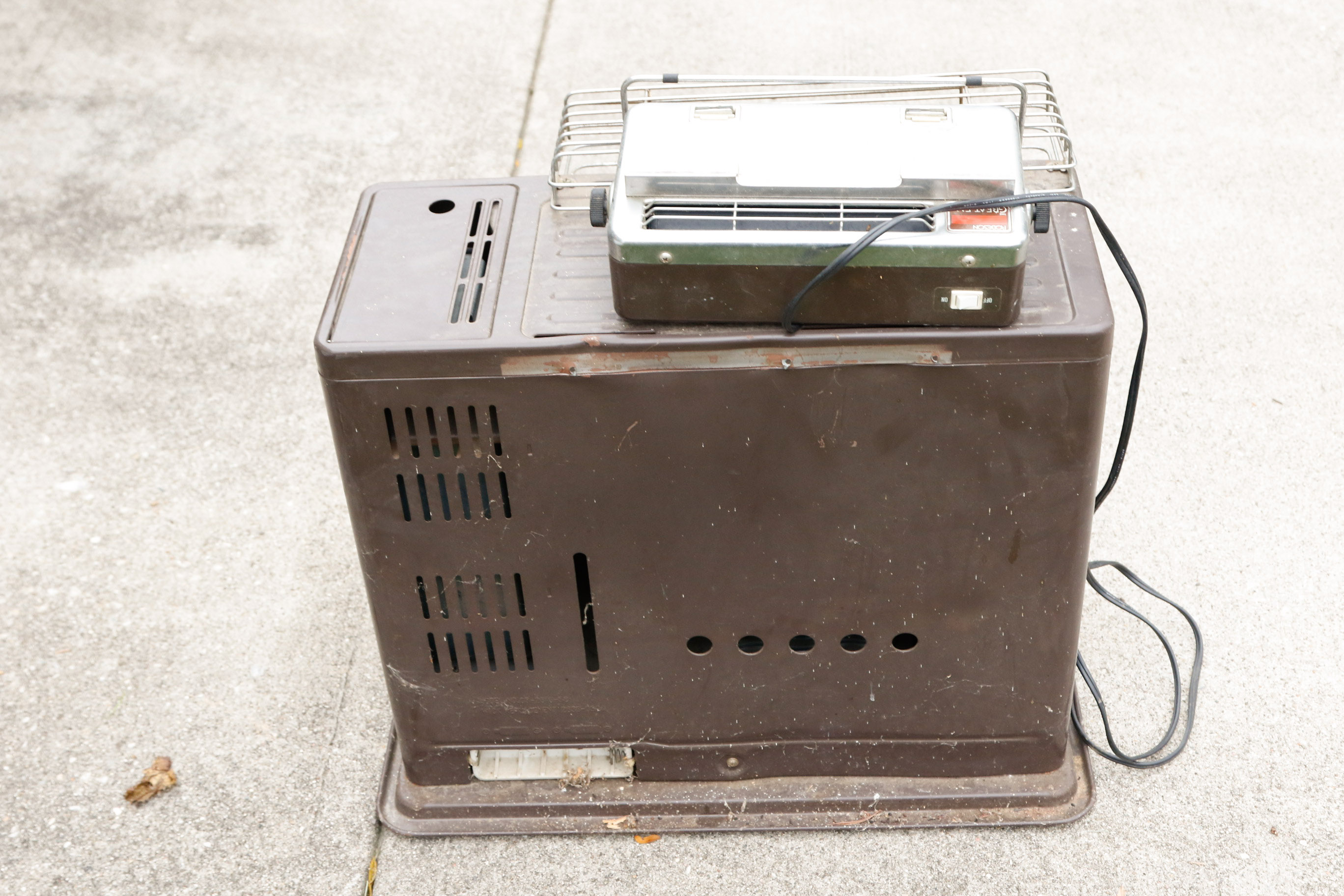 Triad of Vintage Kerosene Heaters By Robeson and Dyna-Glo