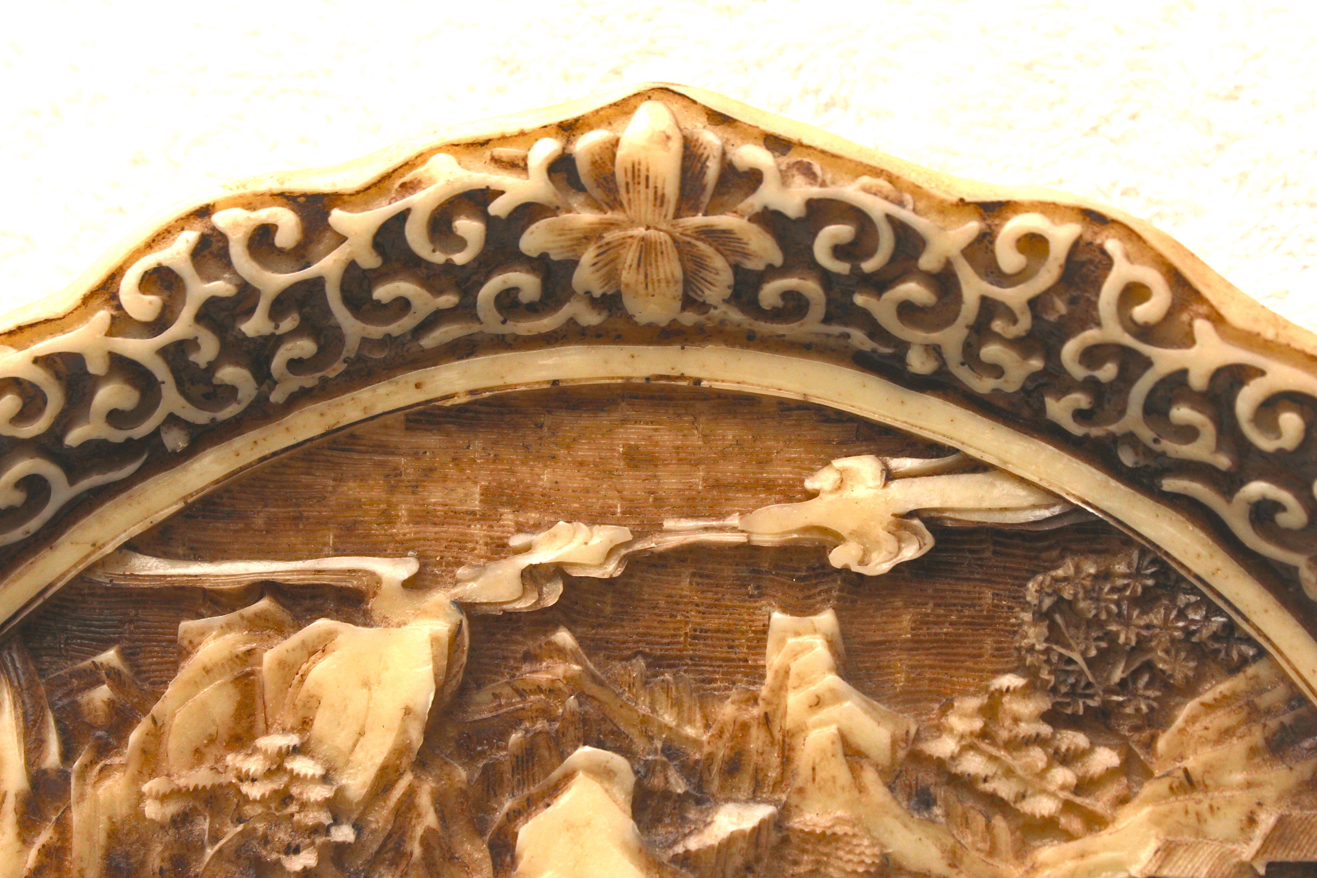 Asian Inspired Carved Resin Plate