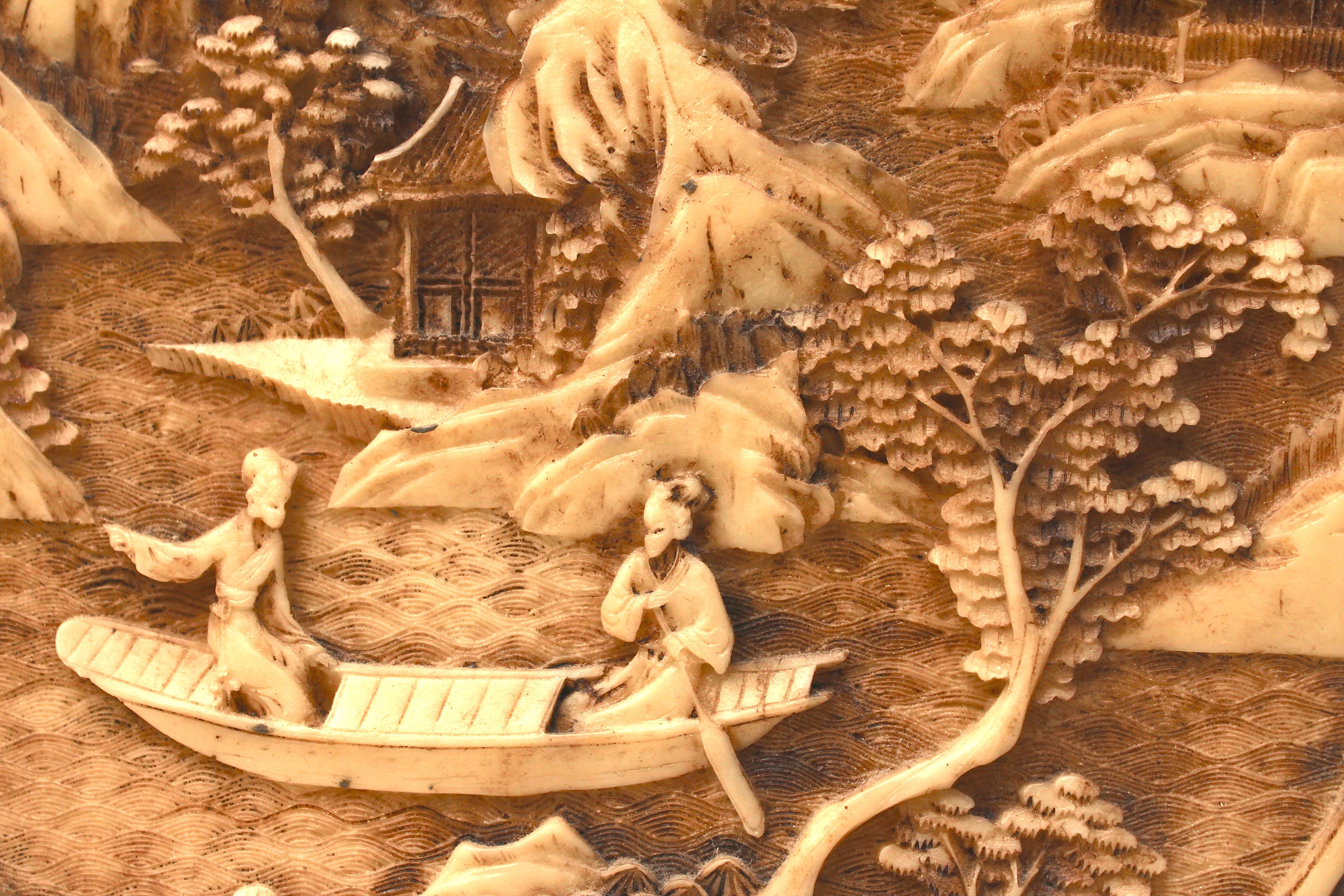 Asian Inspired Carved Resin Plate