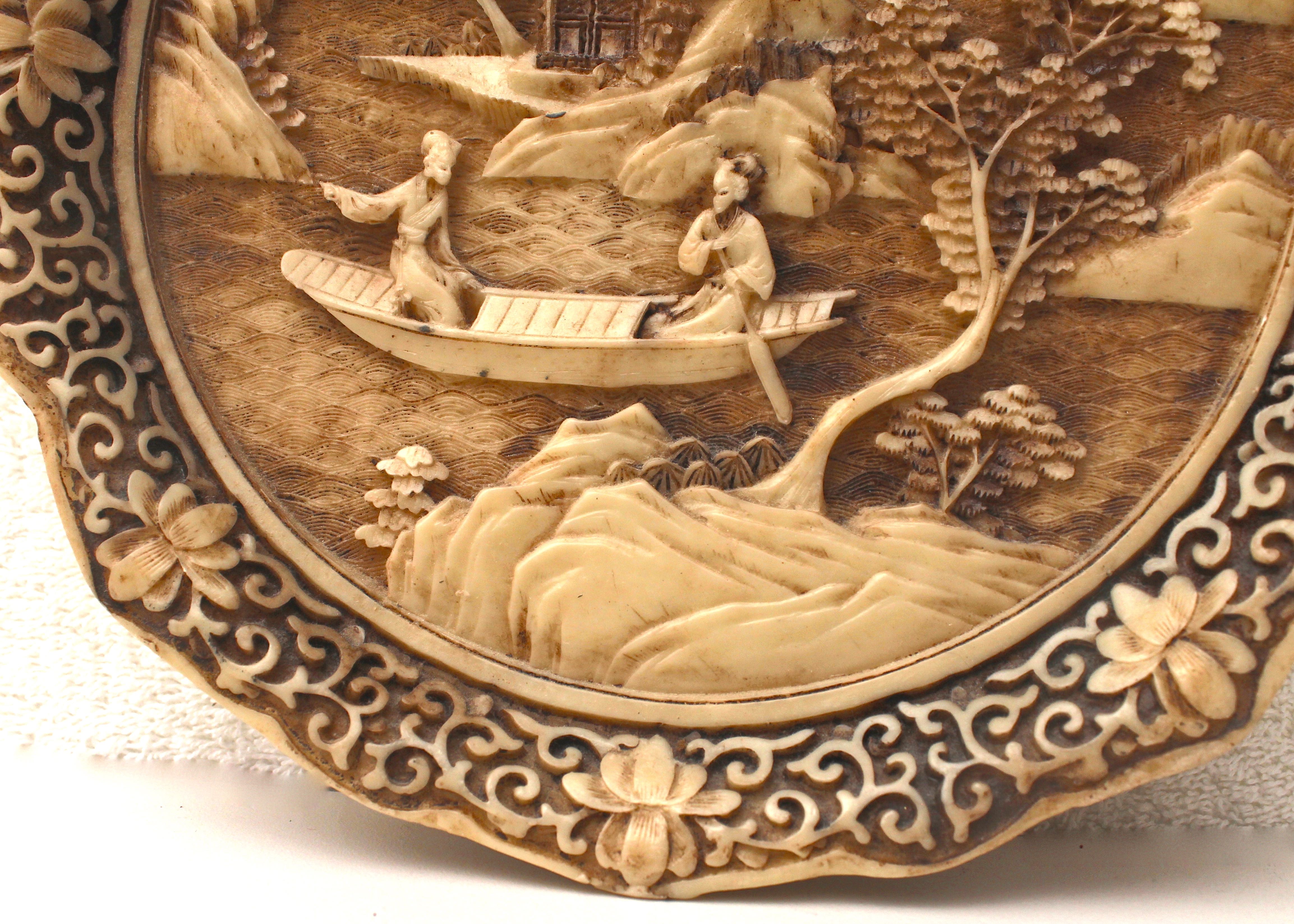 Asian Inspired Carved Resin Plate