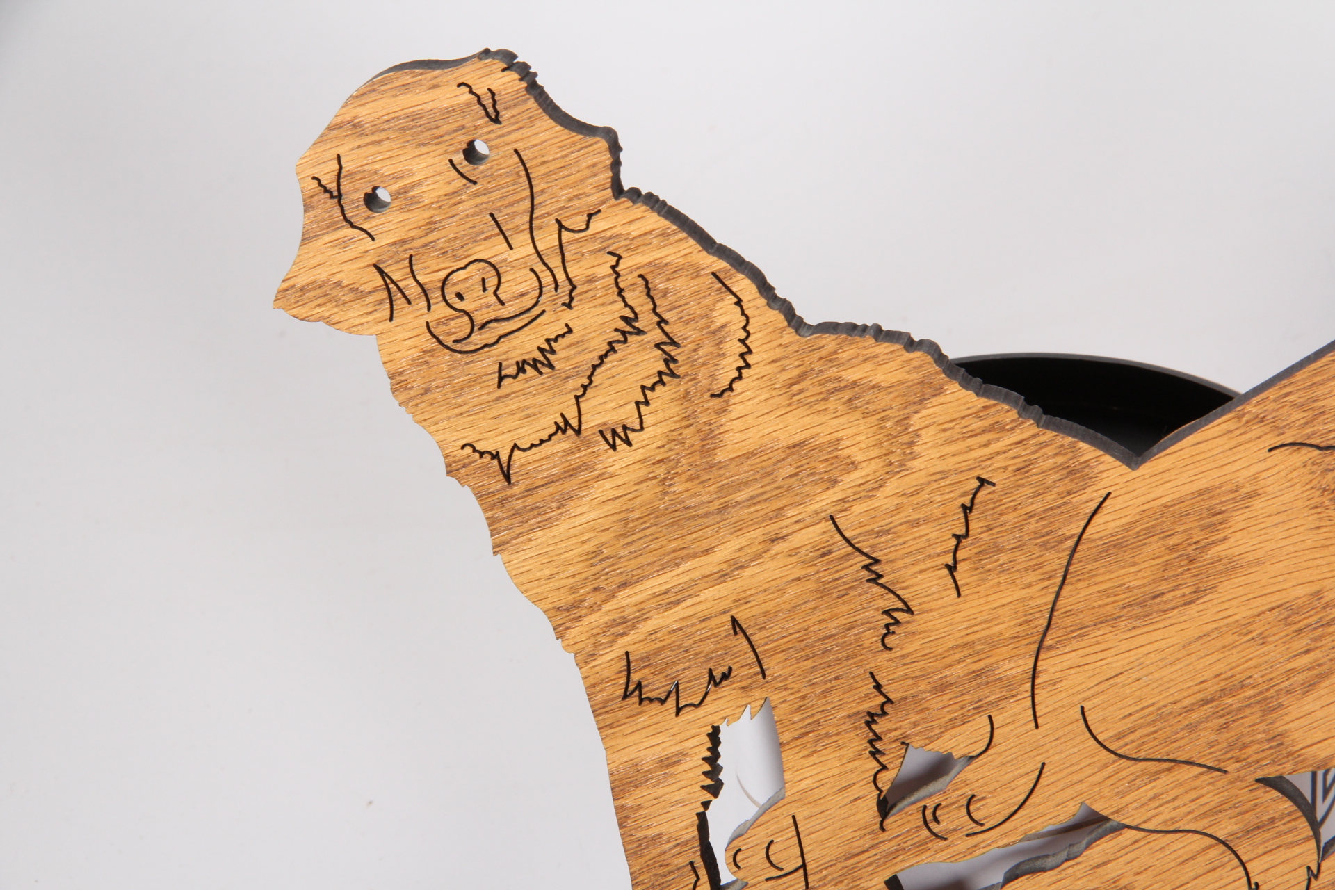 Wooden Carved Dog Shelf