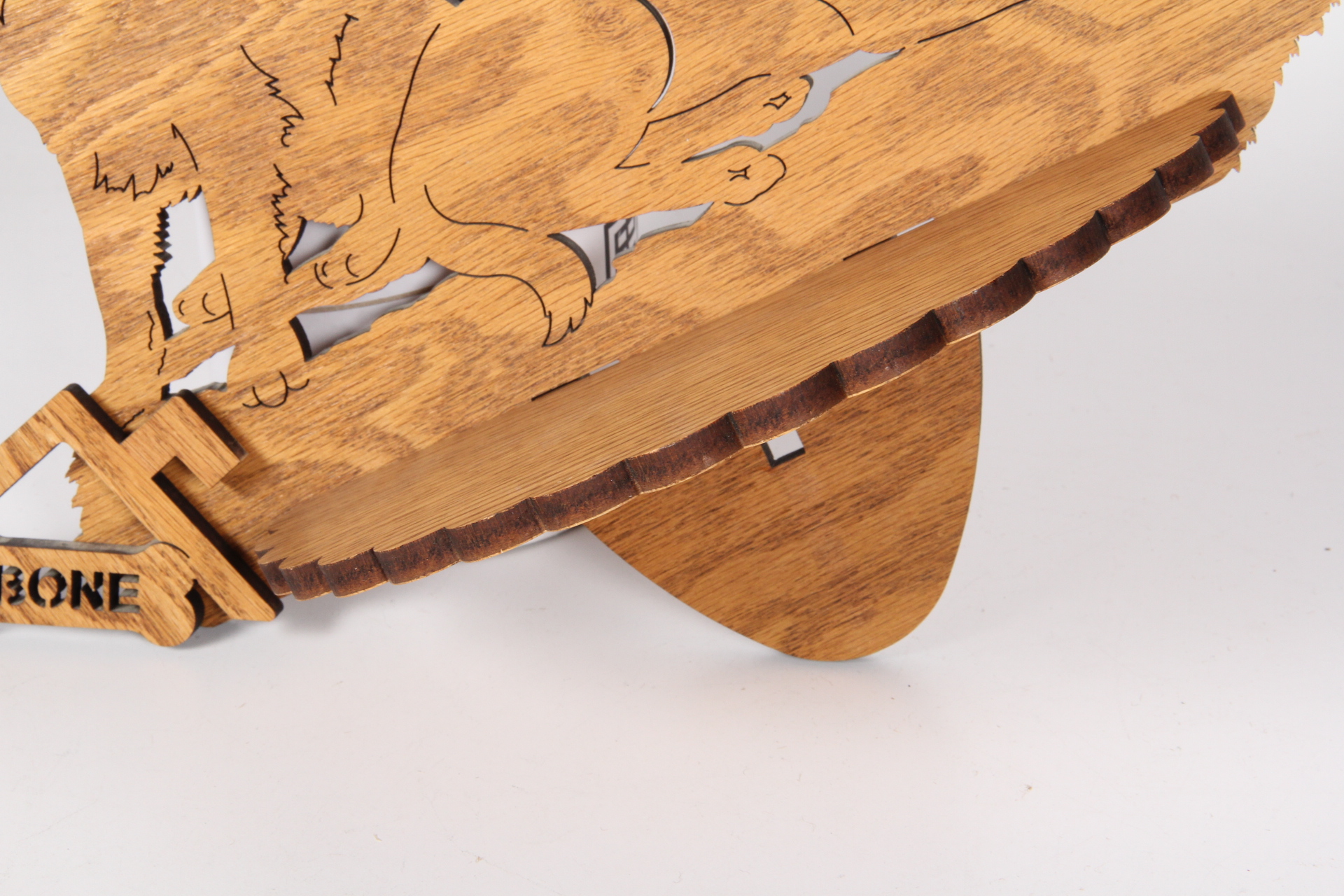 Wooden Carved Dog Shelf
