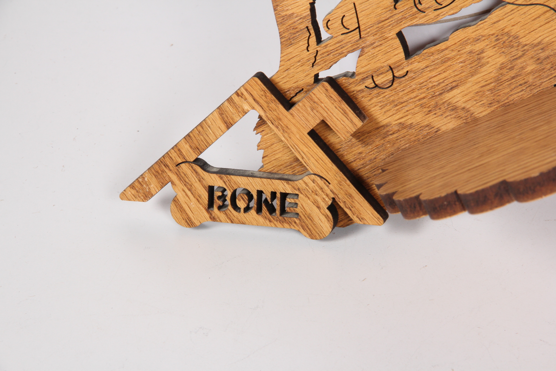 Wooden Carved Dog Shelf