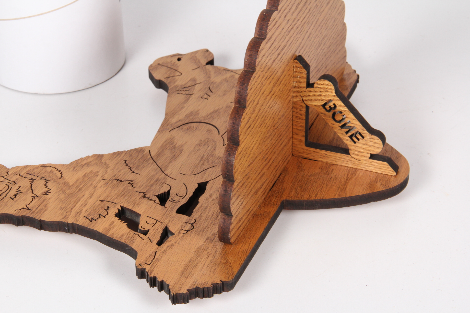 Wooden Carved Dog Shelf