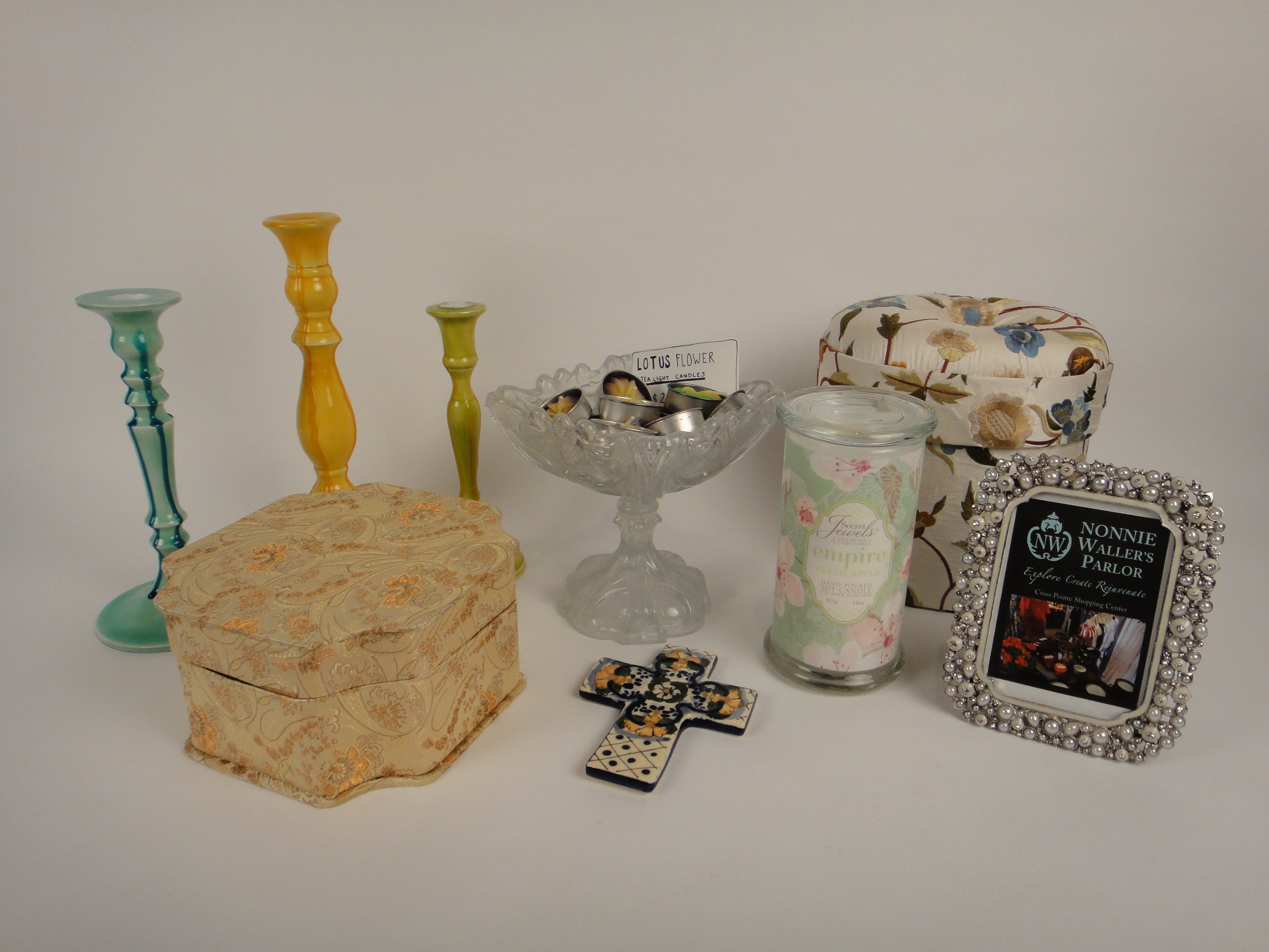Secret Jewels Candle, Ceramic Candleholders, Picture Frame + More