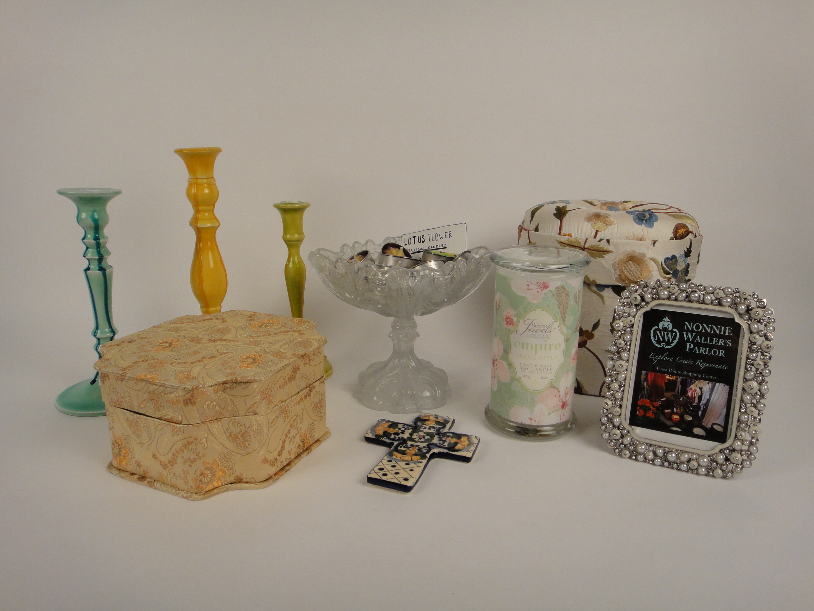 Secret Jewels Candle, Ceramic Candleholders, Picture Frame + More