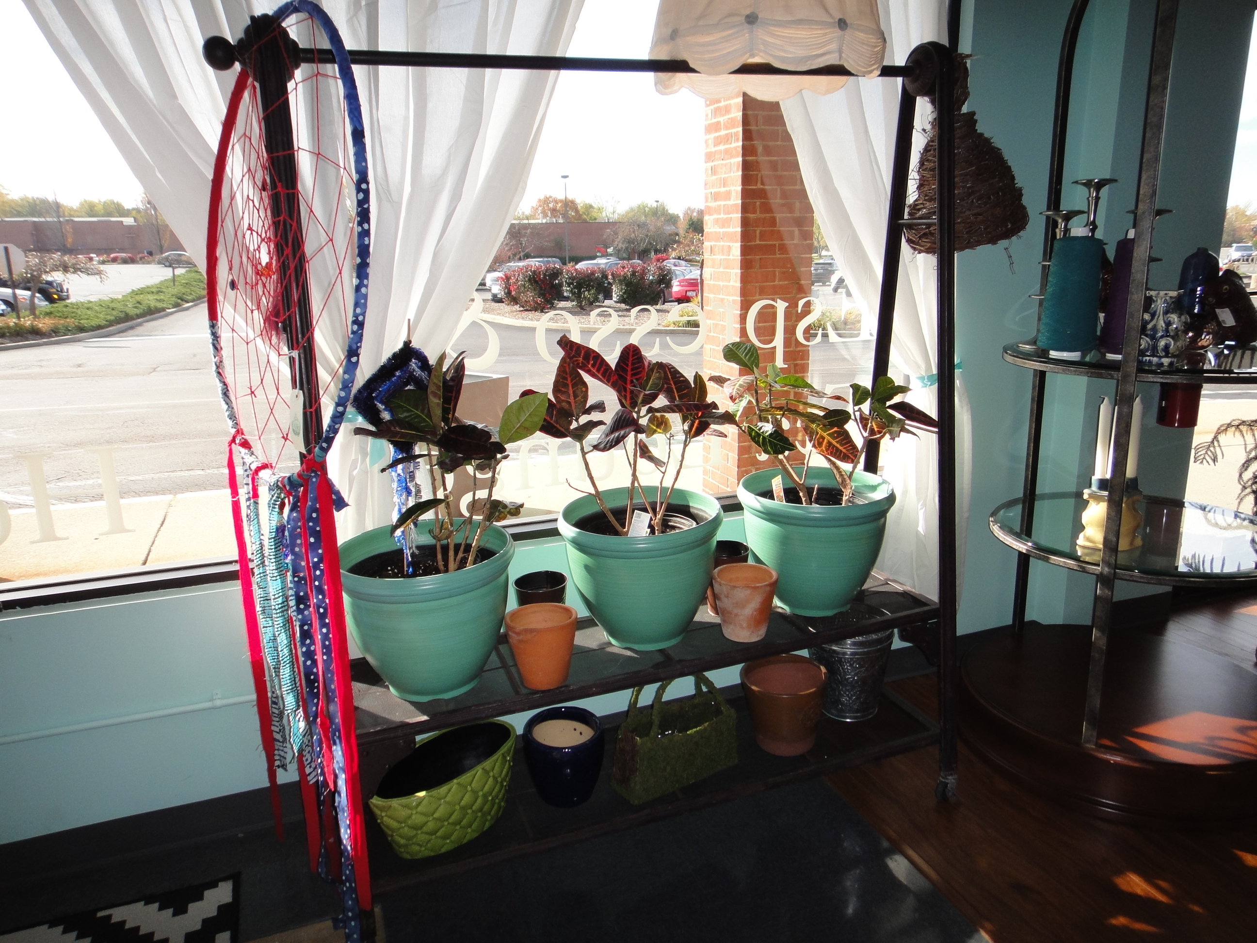 Antique Look Clothing Rack With Live Plants, God's Eye and More
