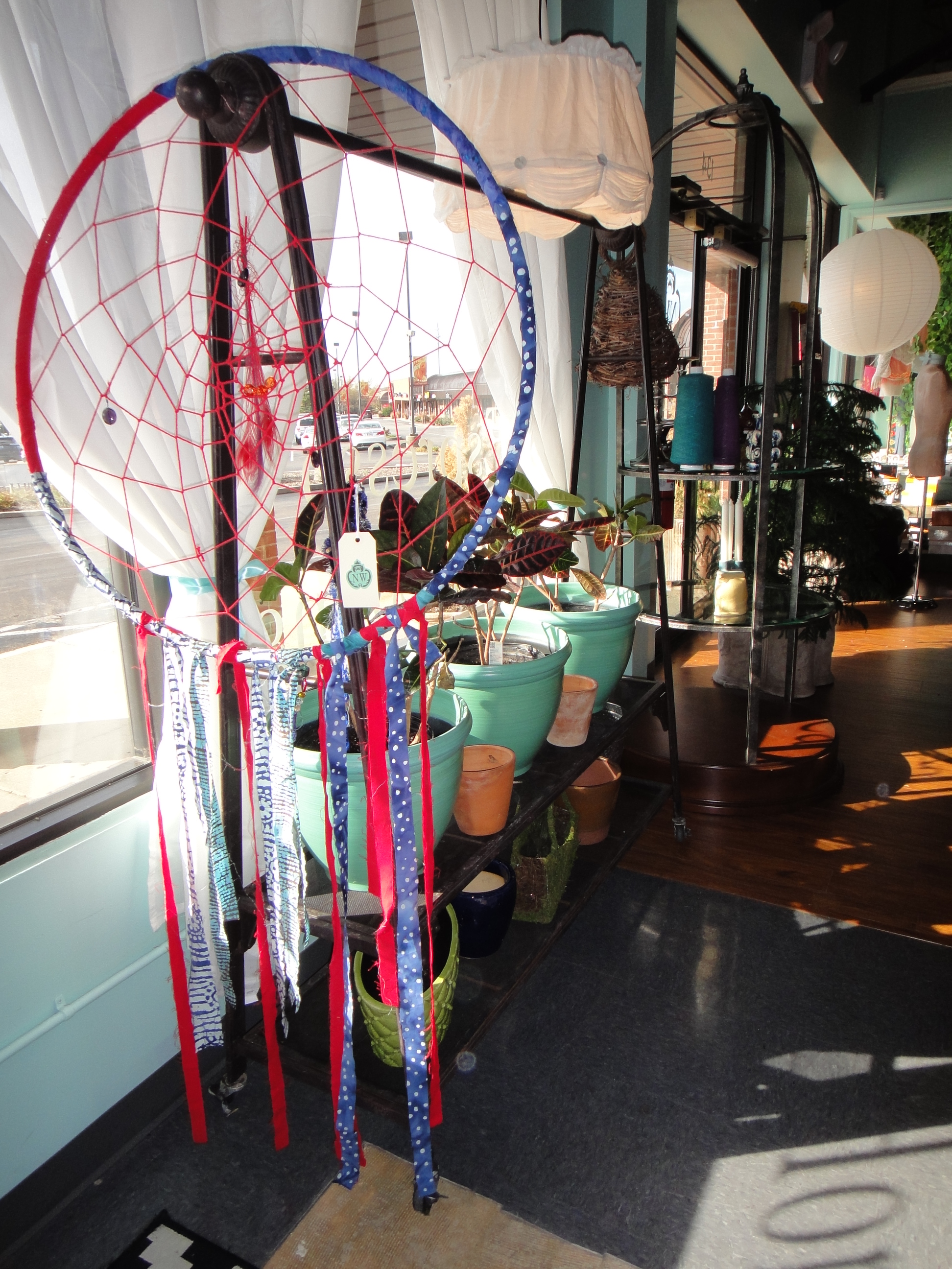 Antique Look Clothing Rack With Live Plants, God's Eye and More