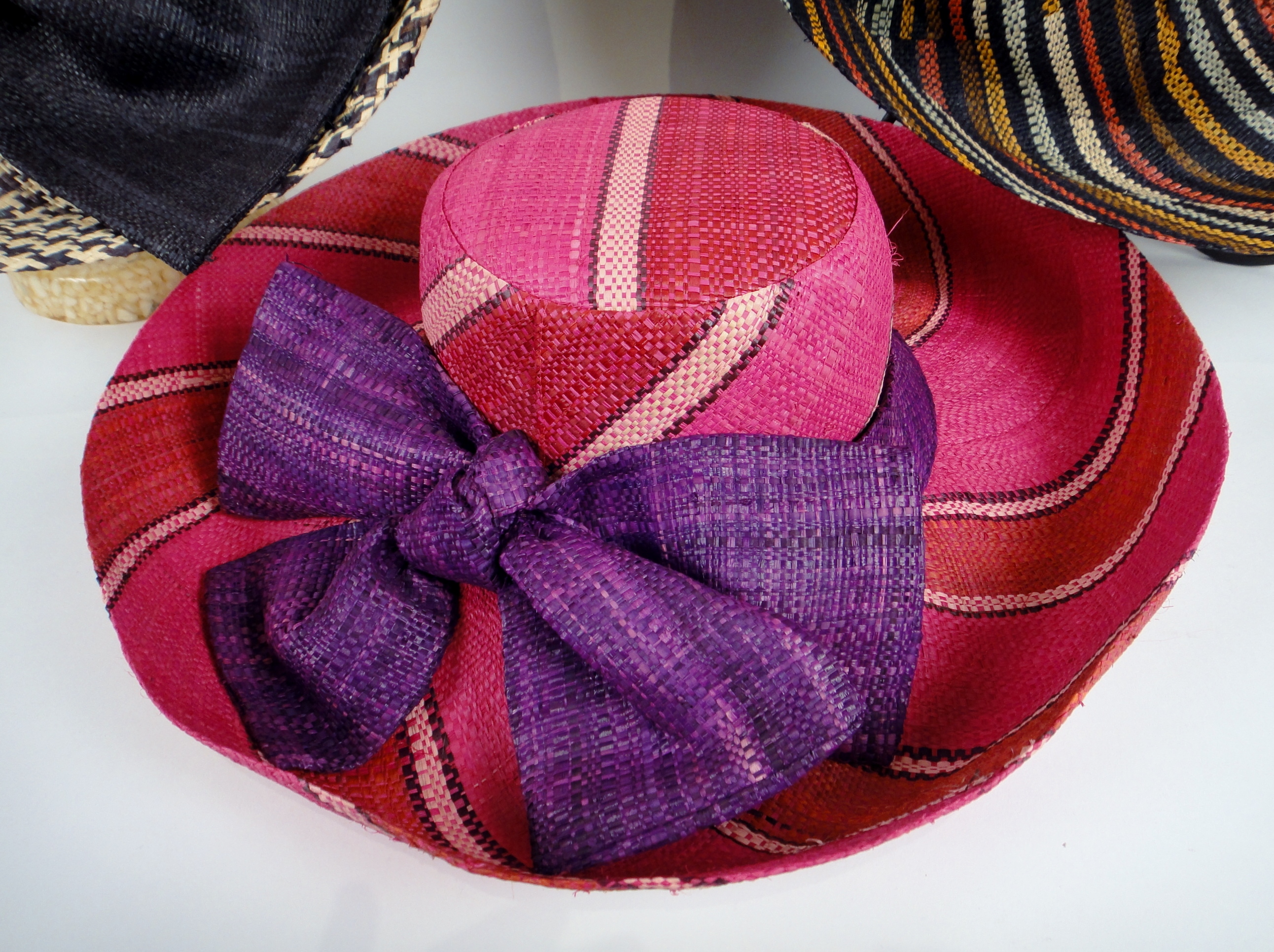 Three Onigo Raphia Hats