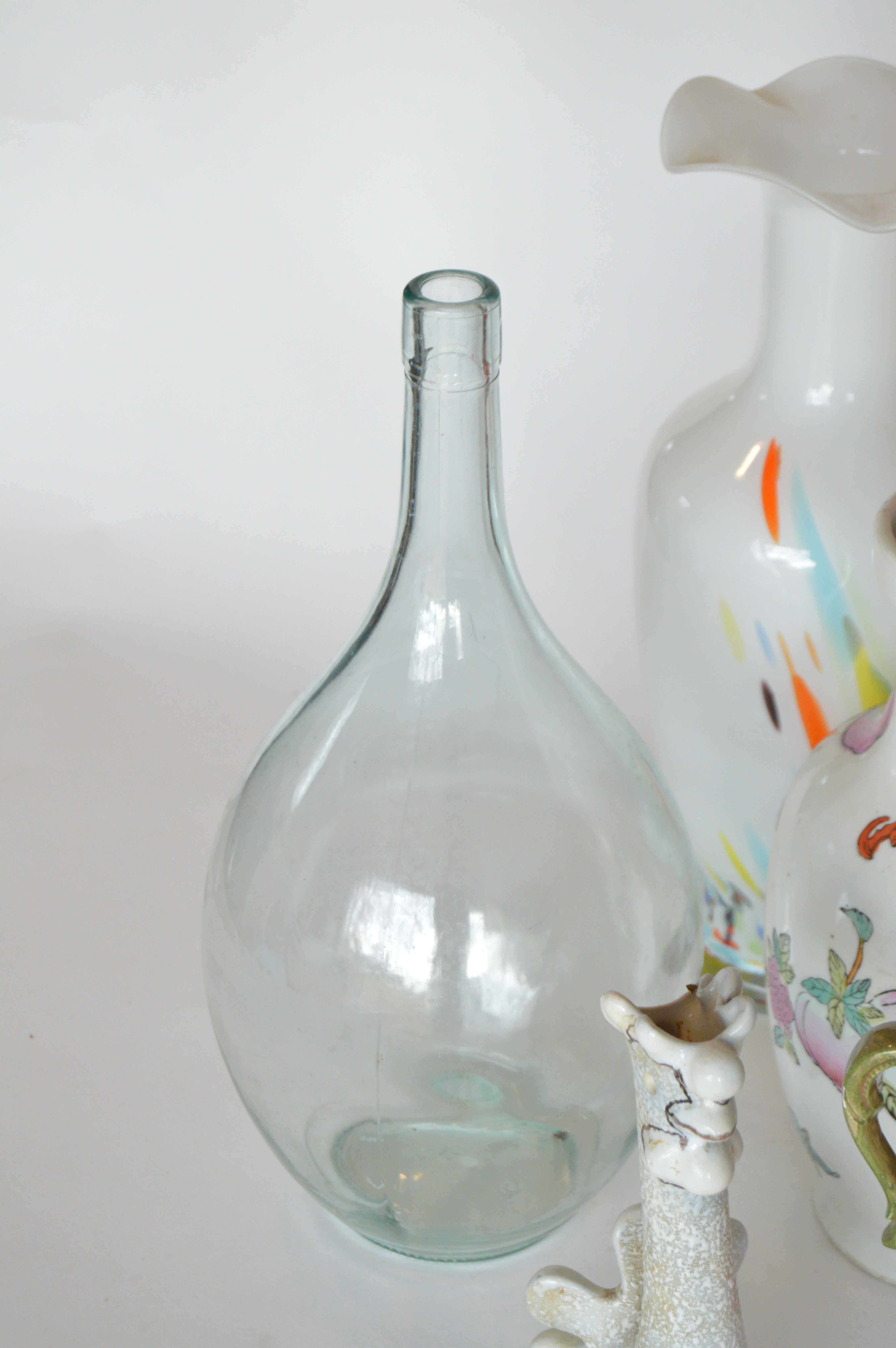 Assorted Pressed Glass, Cut Glass and Ceramic Vases