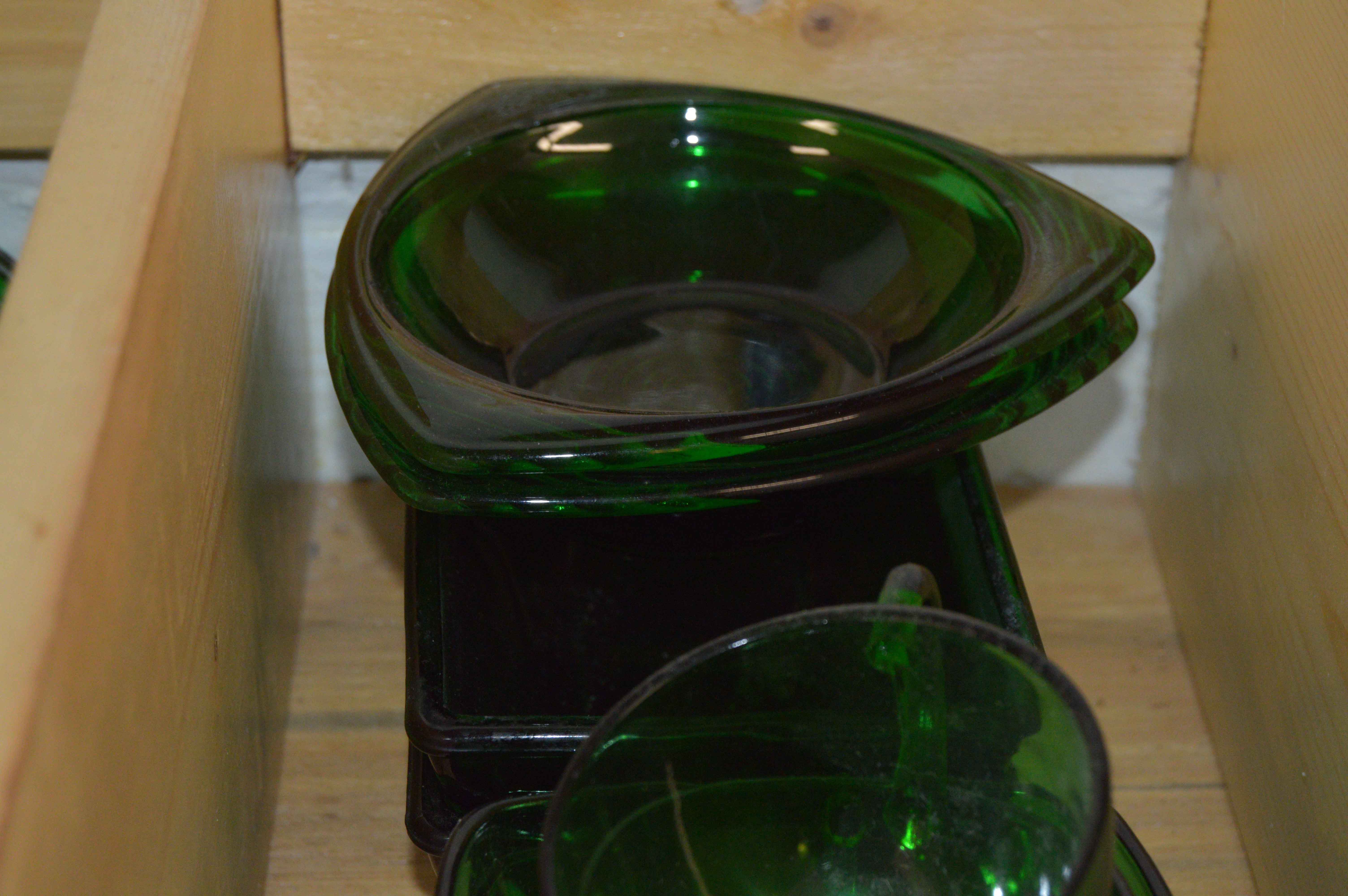 Dark Green Depression Glass Set