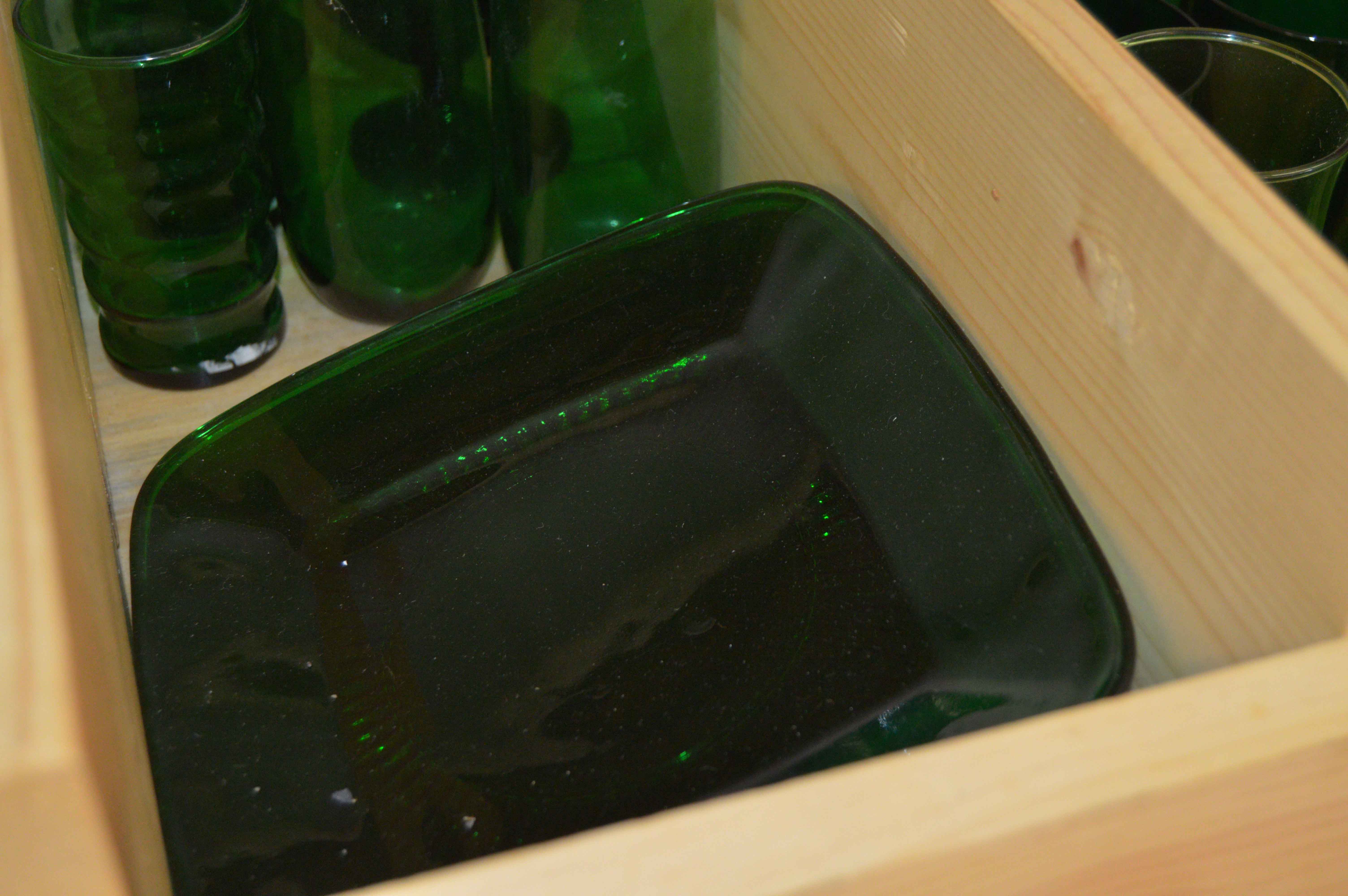 Dark Green Depression Glass Set