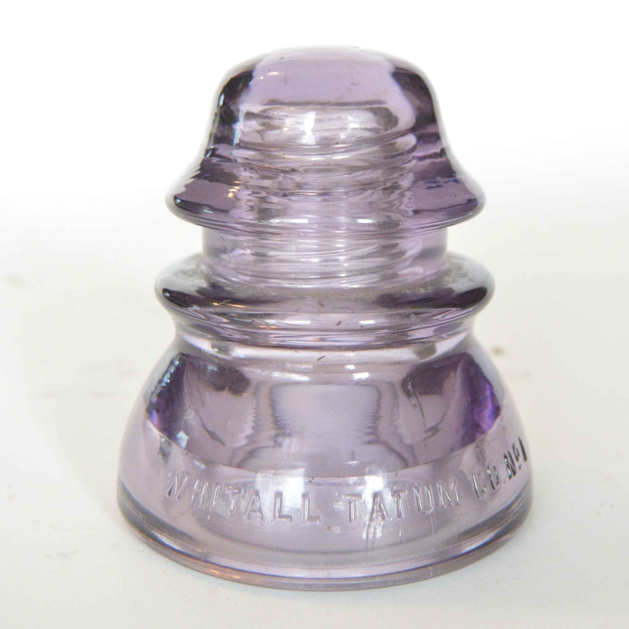 Vintage Purple Millville  Whitall Tatum Co. Glass Insulator