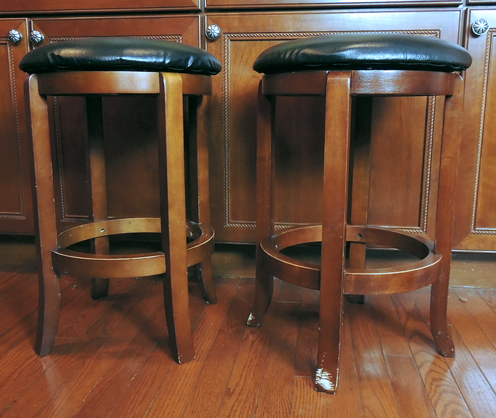 Two Swivel Bar Stools