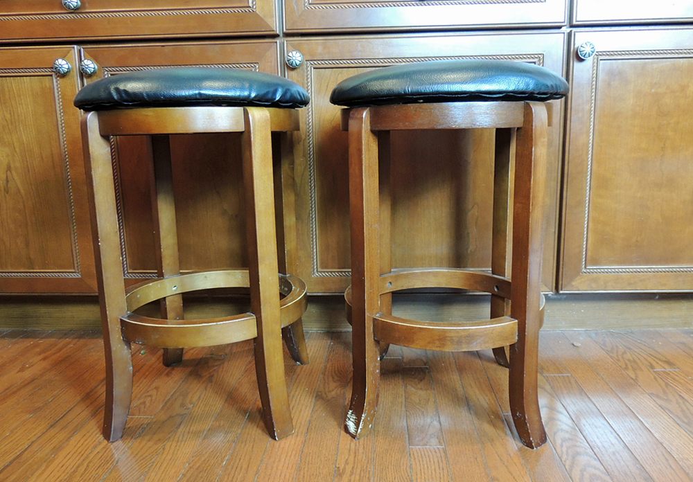 Two Swivel Bar Stools