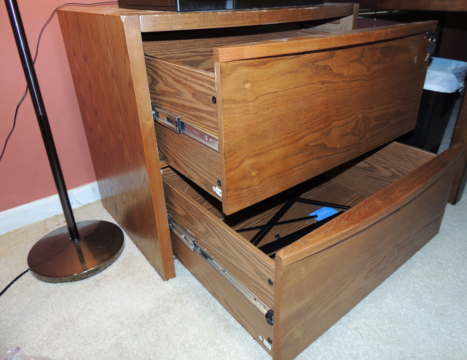 Modern Five Arm Floor Lamp and Lateral File Cabinet